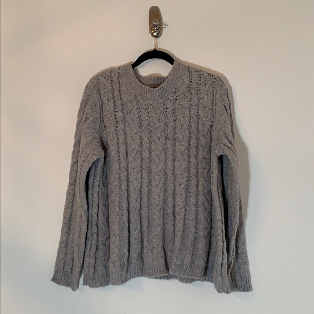 press Gray Cable knit Sweater